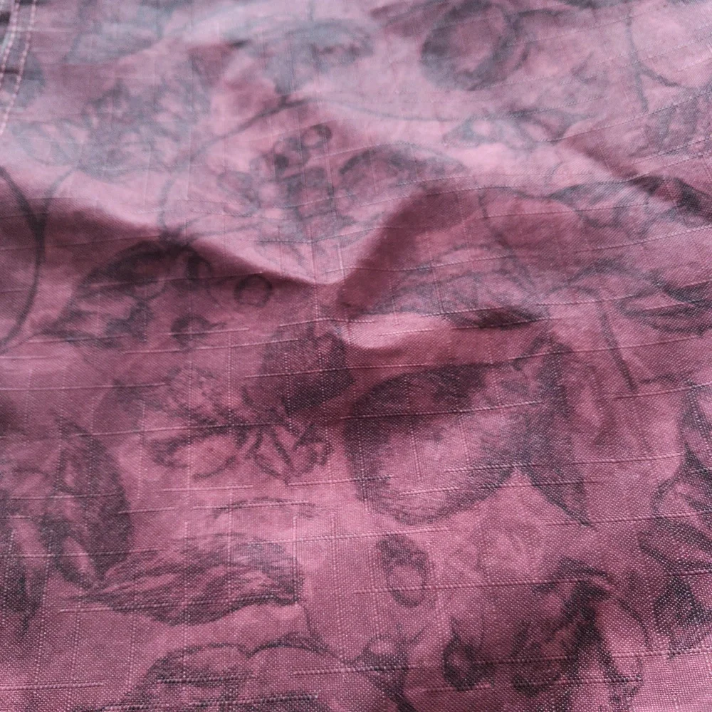 Burgundy Patterned Fruit and Leaves Placemats Linen 4 pc 18 x 13